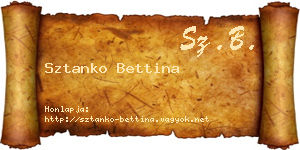 Sztanko Bettina névjegykártya